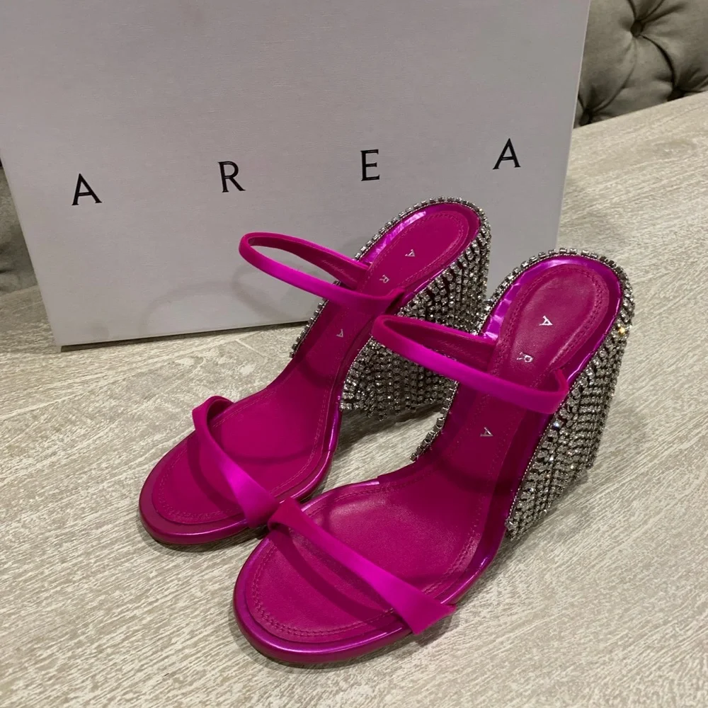AREA satin embellished sandals - Picture 2 of 8